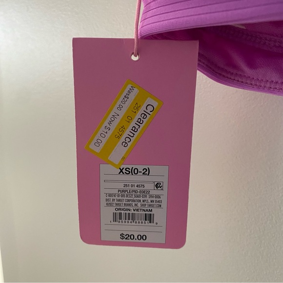 NWT Stoney Clover Lane Swim Top | Purple Bikini Top Tank Scoop Neck| XS - Picture 4 of 6